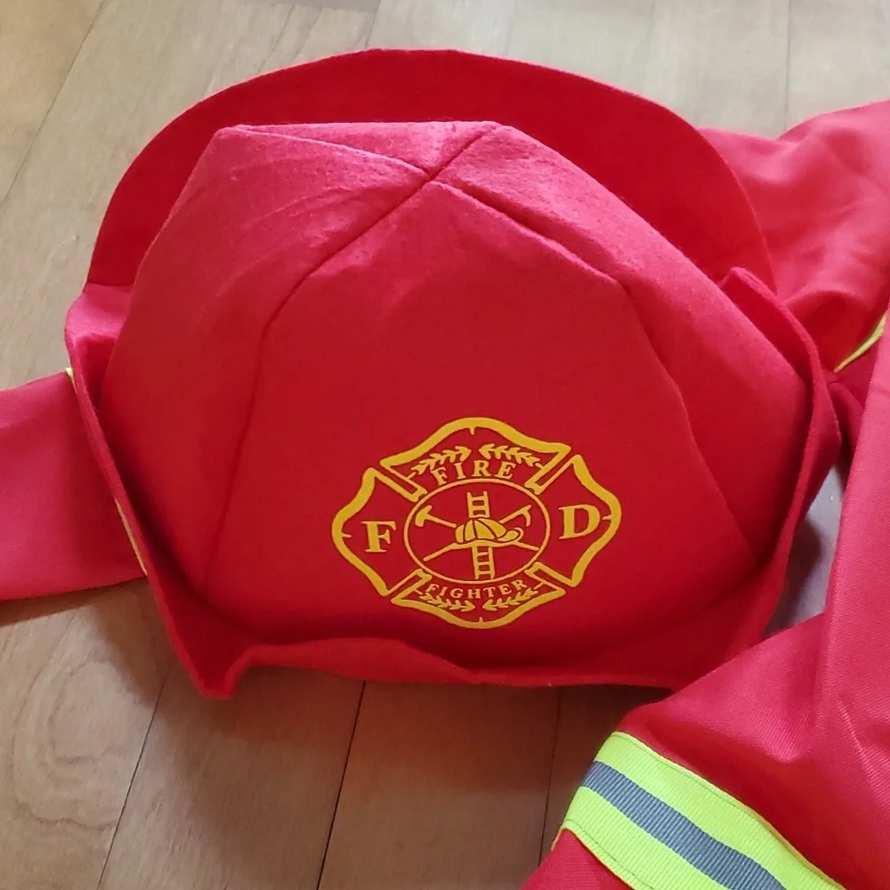 Kids Red Firefighter Costume with Reflective Trim